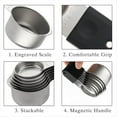 thumbnail image 3 of Juego de 16 Tazas y Cucharas Medidoras Magnéticas de Acero Inoxidable, 7 Tazas Resistentes, 8 Cucharas de Doble Cara con Nivelador Negro, 3 of 5