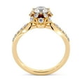 thumbnail image 2 of Blossom Moissanite & Side Natural Diamonds Classic Engagement Ring 14K Yellow Gold Classic Ring, 2 of 4