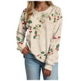 thumbnail image 4 of Jkety Vintage Sweatshirt Christmas Sweatshirts for Women 2025 Crew Neck Winter Holiday Cute Pullovers White,M, 4 of 7