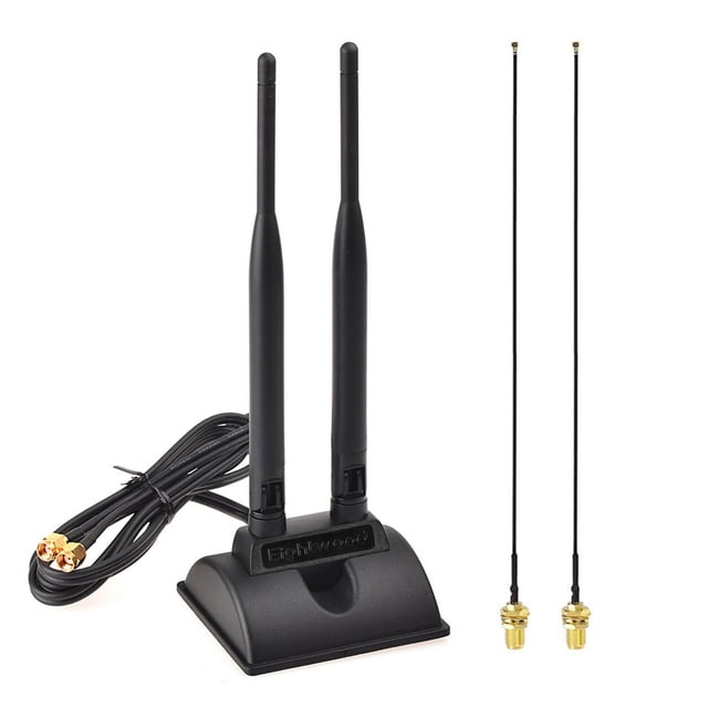 Antena WiFi Eightwood de 2,4 GHz y 5 GHz RP-SMA de doble banda macho