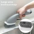 thumbnail image 4 of Lightsmax Dish Wash Detergent Brush Floor Brush and Dispenser with Bubble Storage Scrubber Electronics Cleaning Brush, Gray, 4 of 8