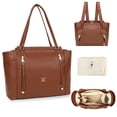 thumbnail image 1 of Bolsa de pañales de piel para pañales, mochila Miss Fong Brown, 1 of 6