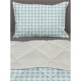 thumbnail image 3 of Art Deco Comforter & Sham Bedding Set, Monochromatic Continuous Pattern with Nostalgic Star Shapes in Pastel Color, 3 pcs Duvet Set Microfiber Filling Quilt, 5 Sizes, Pale Blue White, by Ambesonne, 3 of 4