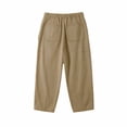 thumbnail image 7 of Jeans for Women Casual High Waisted Straight Wide Leg Pants Loose Cargo Denim Pants with Pockets Drawstring Khaki, 7 of 7