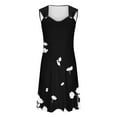 thumbnail image 4 of gakvbuo summer Tank dresses for women 2024 Sleeveless Mini Dress Sundresses Women's Printed Round Neck Casual Sleeveless Suspender Dress, 4 of 5