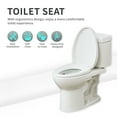 thumbnail image 2 of FBJ 400 Pound Slow Close Heavy Duty Oval Plastic Toilet Seat in White No Slam, 2 of 14