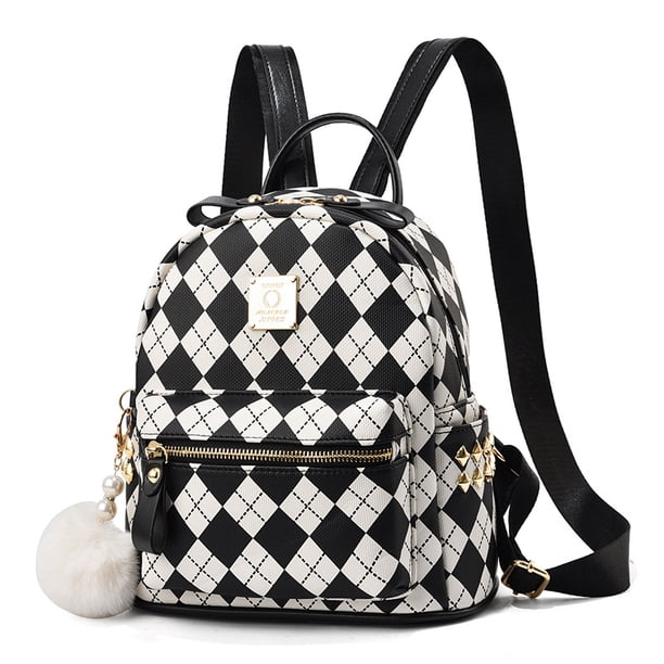 Mochila de cuero sintético Lingge versátil para mujer, nueva mochila de gran capacidad a la moda 2024, nueva bolsa de mujer de venta directa