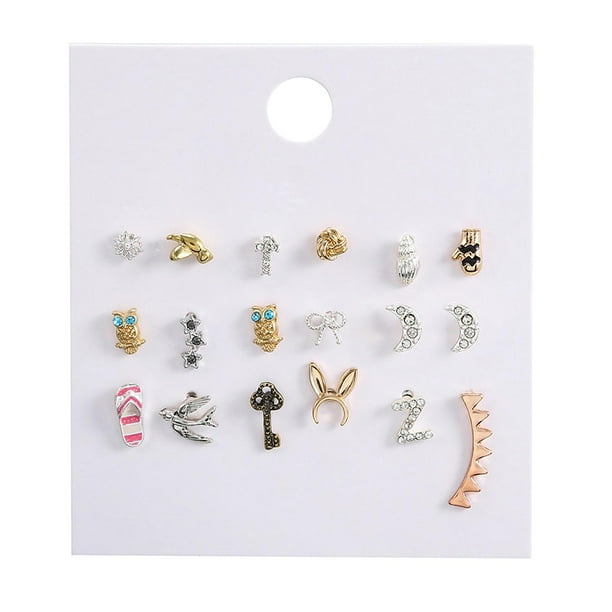 Surtido de pendientes para mujer con para el oído, 9 pares Zulema aretes