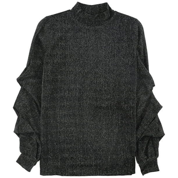 Blusa Metálica Alfani para Mujer Tipo Jersey Cuello Alto Simulado Mediana
