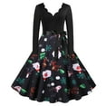thumbnail image 1 of Vestido de fiesta de Navidad de manga larga con cuello en V para mujer Vestido vintage para mujer Fridja yut4906, 1 of 8