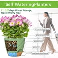 thumbnail image 4 of FIASON 6 Pack Plastic 5/5.5/6/6.5/7/8 Inch Green with Brown Self Watering Plant Pots,Include Watering Lip,Drainage Holes & Removable Saucer for Indoor Outdoor Garden House Plants, 4 of 13