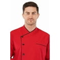 thumbnail image 4 of MONK ITALY Men's Multi-Color 3/4 Sleeve Single Breasted Chef Coat, SIZE (XS-6XL), 4 of 7