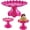 Neon Pink, variant on 3 Pcs Cake Stand Set, Laced Cake Stand, Mini Cupdake Holder for Party,Wedding,Birthday,Celebration,Baby Shower,Anniversary (Black)