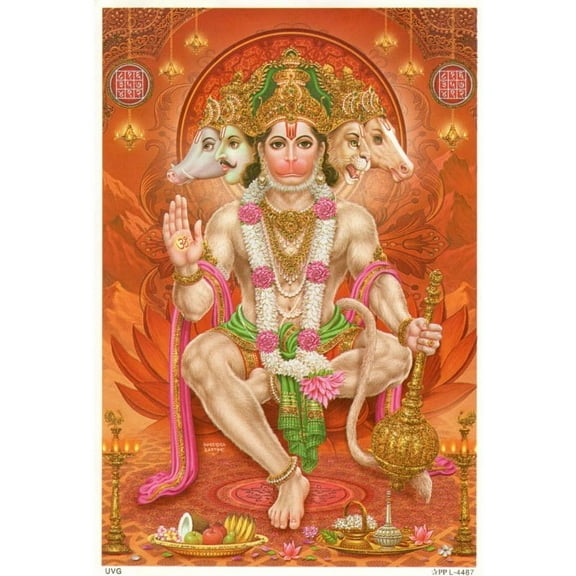 Diamond Painting Kits for Adults Lord Panchmukhi Hanuman Full Drill DIY Diamond Art for Adults Beginners Picture Art Crystal Painting for Home Wall Decor