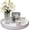 White, variant on 13 Inch Round White Centerpiece Tray with Handles - Distressed Wood Grain Plastic Serving Platter for Coffee Table, Rustic Farmhouse Decor, Candle & Perfume Organizer