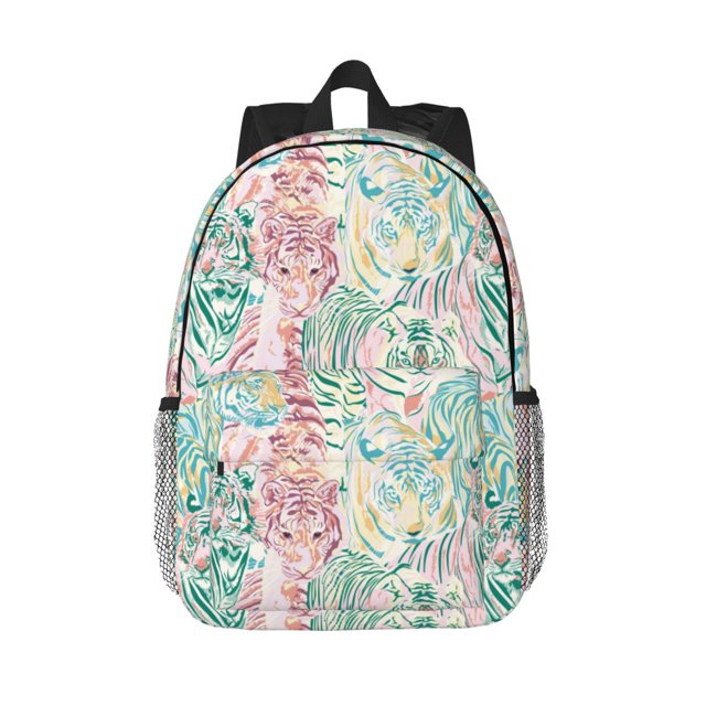 Disketp Watercolor Tiger Mochila Escolar de 15 Pulgadas, Mochila Ligera para Estudiantes, Viajes y Trabajo, Cómoda y Resistente para el Uso Diario