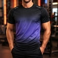 thumbnail image 2 of Ovzne Men's Big & Tall Gradient Crew Neck Short Sleeve T-Shirts Athletic Sports Tees Casual Stretchy Workout Tops Sizes XS-5XL, 2 of 6