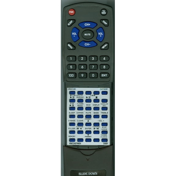 Replacement Remote for SHARP RRMCGA357AWSA, XLHF102B, XL-HF102B, RTRRMCGA357AWSA