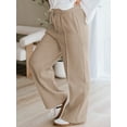 thumbnail image 6 of TEMOFON Fall Pants for Women Elastic Waistband Casual Pants for Women with Pockets Thermal Pants Women Autumn Winter Pants for Women Khaki S, 6 of 8