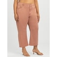 thumbnail image 3 of Jessica Simpson Women's and Women's Plus Cherry Cropped Patchwork Barrel Jeans, 26" Inseam, Sizes 2-24W, 3 of 5