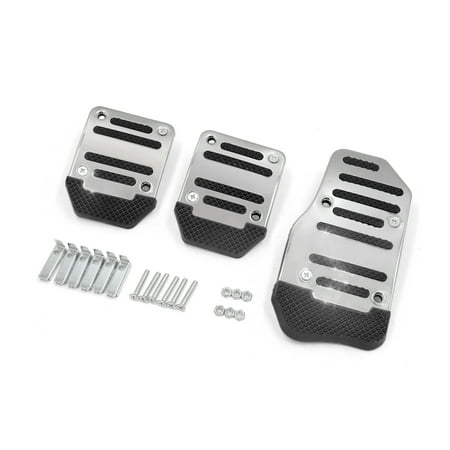 - 3 in 1 Black Metal Car Non-slip Brake Foot Rest Gas Clutch Pedal Pad Cover