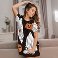 thumbnail image 3 of Naloa Halloween Ghosts And Pumpkins Print Women Nightgowns,Womens Loungewear,Short Sleeve Sleepwear,Comfy Ladies Nightdress, 3 of 6