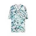 thumbnail image 5 of ClodeEU Womens Print Plus Size Tops 3/4 Sleeve Blouses Shirts ,Casual V Neck Loose Tunic Tops Mint Green,Womens Plus S, 5 of 6