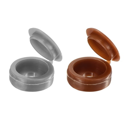 

Uxcell 100pcs Screw Cover Caps 4mm Plastic Hinged Screw Caps Fold Screw Snap Covers (Reddish Brown and Grey)