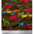 thumbnail image 1 of Soimoi Poly Georgette Fabric Birds & Animals Hand Drawn Print Fabric by the Yard 42 Inch Wide, 1 of 3