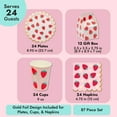 thumbnail image 3 of Sparkle and Bash Strawberry Tablecloth & Birthday Party Decorations Set - 87-Piece Pink Daisy-Print Plates, Cups, Napkins & Favor Boxes - Banner & Party Supplies, 3 of 9