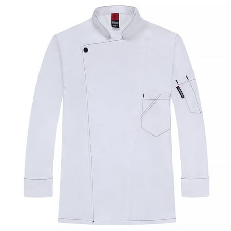 

Chef Uniform Polyester Long Sleeve Warm Kitchen Apron with Front Pockets Suits for Men Home Supplies Sweat Bands for Coffee Bar