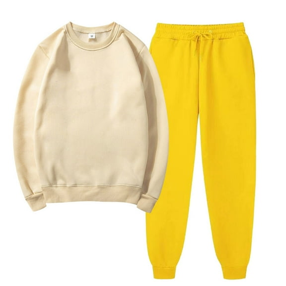 Winter Save Big! Kiplyki Women's Gym Sport Suit Solid Round Neck Pullover Casual Sports Pants Sports Set