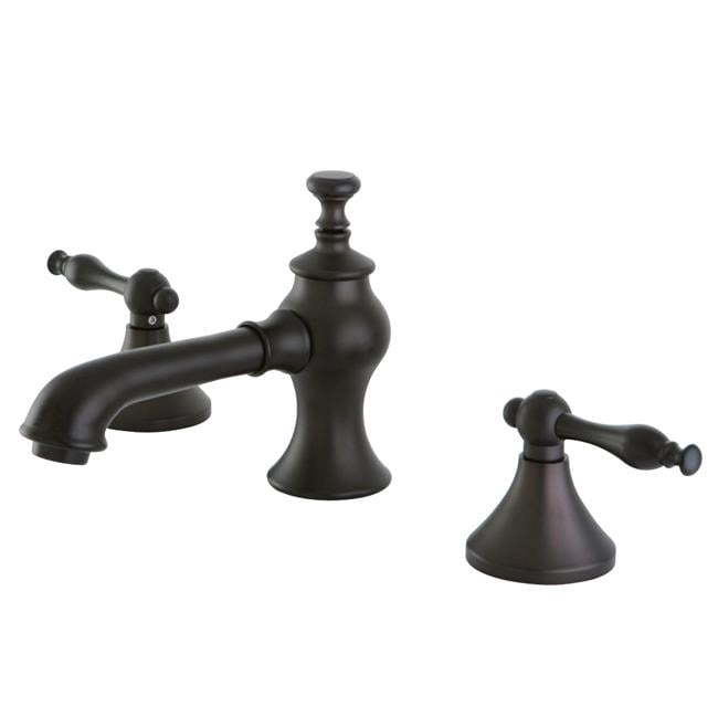Kingston Brass KC7065NL Widespread Lavatory Faucet with Brass Pop-Up, Oil Rubbed Bronze