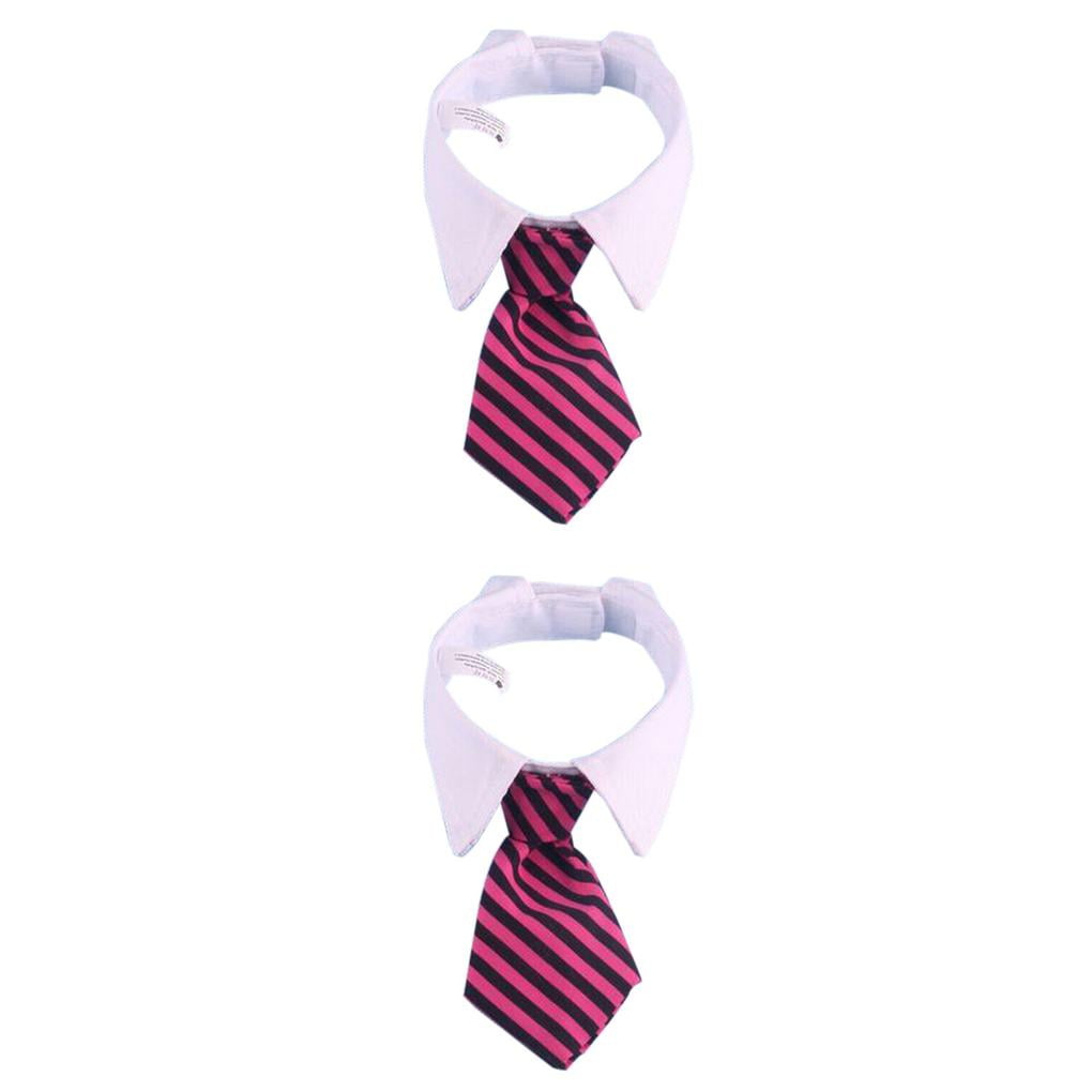 2pcs Pet Ties Small Cotton Pet Dog Puppy Necktie Adjustable Bow Tie Grooming