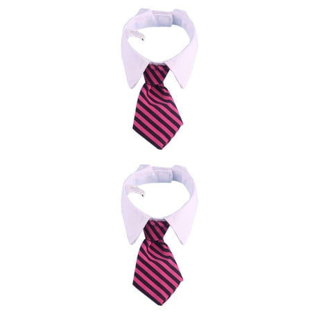 2pcs Pet Ties Small Cotton Pet Dog Puppy Necktie Adjustable Bow Tie Grooming