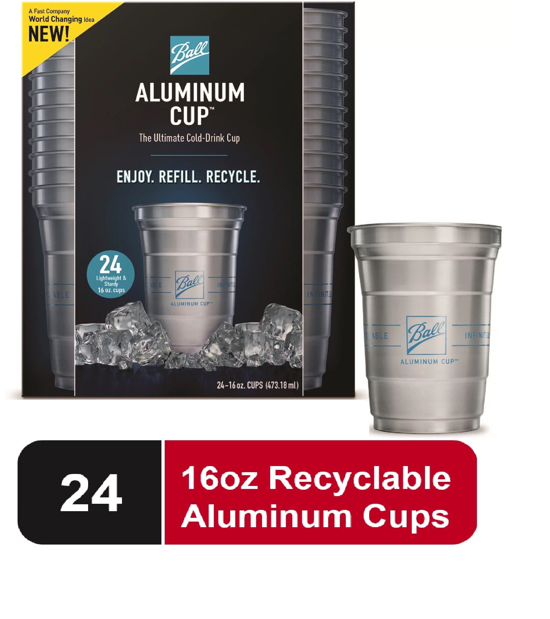 ball reusable aluminum cup