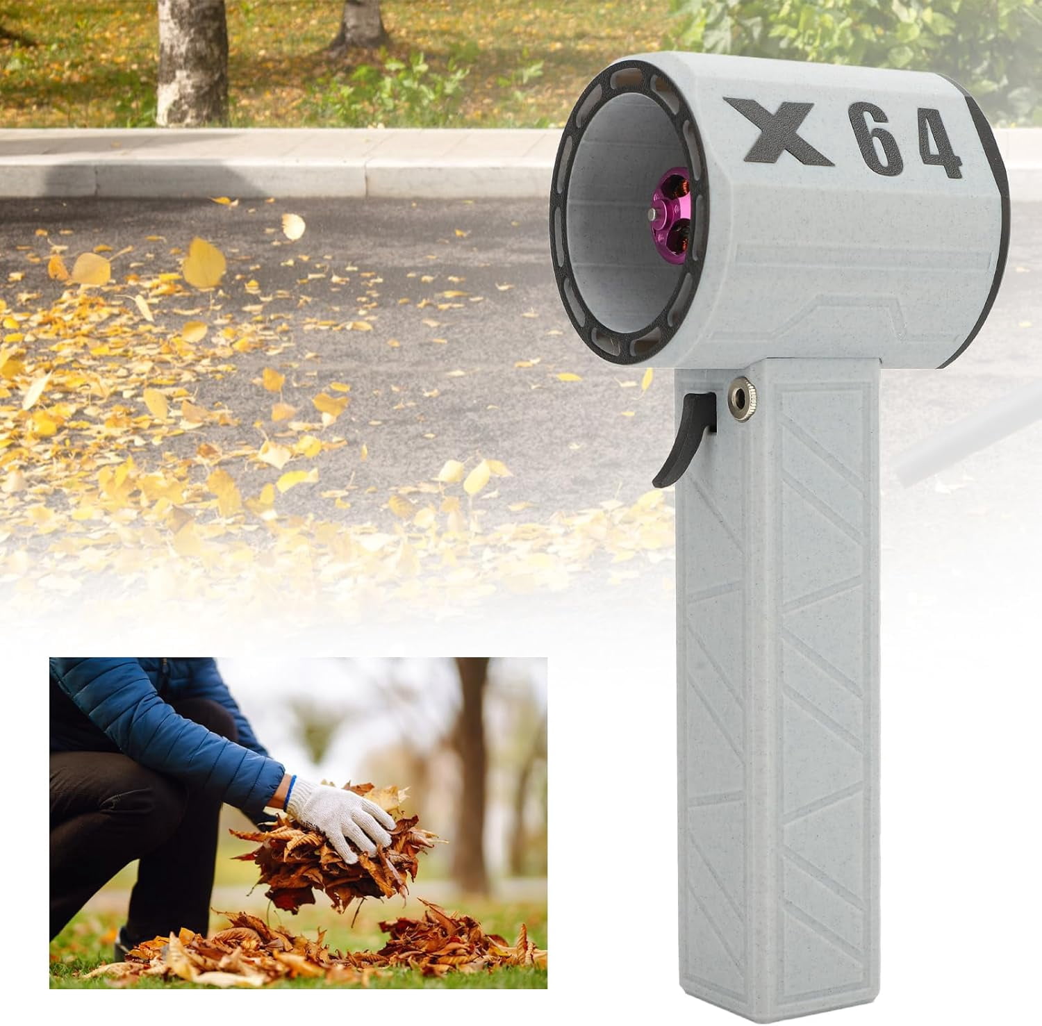 Compressed Air Duster, 64mm Duct Jet Dry Blower, Rechargeable 8000mAh Battery Cordless Jet Fan, Efficient Turbo Air Blower for Car Outdoor Home (US Plug) White Black