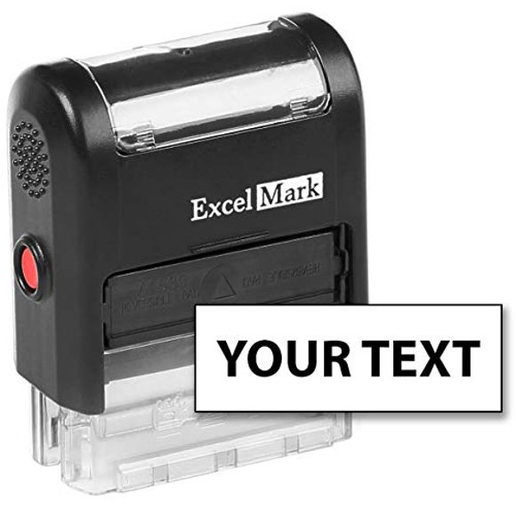 ExcelMark Custom Self Inking Rubber Stamp - Home or Office (A1539-1 Line with Bold Font)
