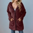thumbnail image 7 of Women's Hooded Sherpa Jacket Long Sleeve Soft Fleece Winter Coats Fuzzy Casual Zip Up Outerwear with Pockets, 7 of 7
