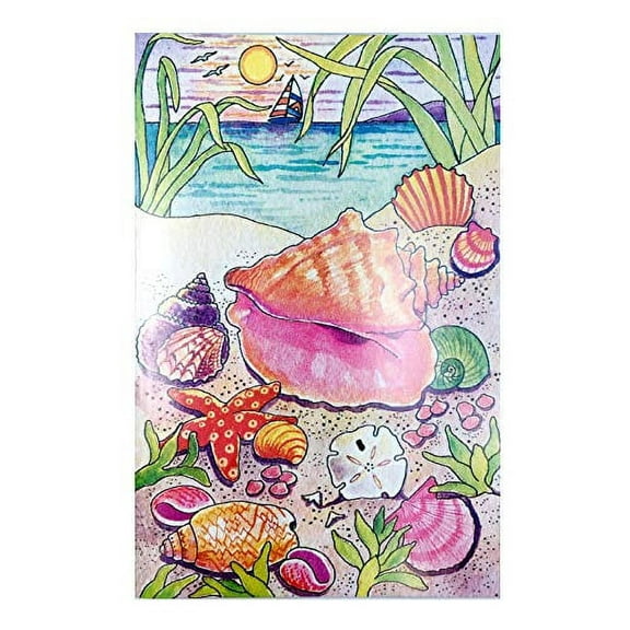 Shells Seashell Conch Beach Scene Notecards and Envelopes - Set of 8 - Blank inside