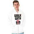 thumbnail image 5 of Walk With Him Jesus Christ Faith Zip Up Hoodie Men's Women's Brisco Brands S, 5 of 6