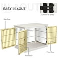 thumbnail image 6 of PawHut Dog Crate Furniture, Small Dog Cage End Table with Two Opening Sides, Lockable Door, Puppy Kennel Indoor, Cute and Decorative, Pure White, 6 of 10
