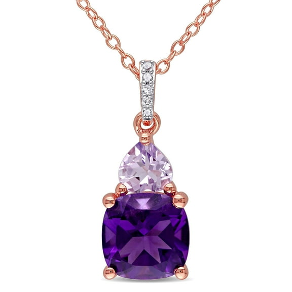 Everly Women's Amethyst Rose Gold Plated Necklace