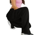 thumbnail image 4 of qolati Womens High Waisted Baggy Sweatpants Fleece Lined Athletic Workout Yoga Open Bottom Sweat Pants Elastic High Waist Cargo Joggers with Pockets Black XL 10, 4 of 7
