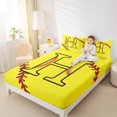 thumbnail image 4 of Homewish Boys Sport Baseball Full Size Sheets, Yellow Initial H Letter Bed Sheets, Chic Stripes Abstract Sheet Sets, Ultra Soft Bedroom Decor, 4pcs, 4 of 7