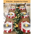 thumbnail image 4 of 15 Inch Round Placemats Set of 4, Christmas Elk Non Slip Heat Insulation PP Table Mats, Xmas Snowflakes Vintage Red Geometric Art Washable Place Mats for Kitchen Dining Party Table Decor, 4 of 7