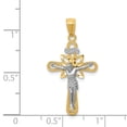 thumbnail image 3 of 14k Yellow with White Rhodium Two-tone Gold Small Passion Crucifix Pendant, 3 of 5
