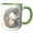 Green/White, variant on 3drose, Fancy Floral Flourish Monogram Initial G, 11oz Mug