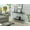 Weathered Gray, variant on Convenience Concepts SoHo Glass V Console Table with Shelf, White Faux Marble/Glass