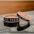 thumbnail image 4 of 6mm & 4mm Til Death Rose Gold Black Enamel Band Ring, Til Death Band Ring, Personalized Ring,Gift For Men,promise Ring, Wedding Gift For Him, 4 of 4